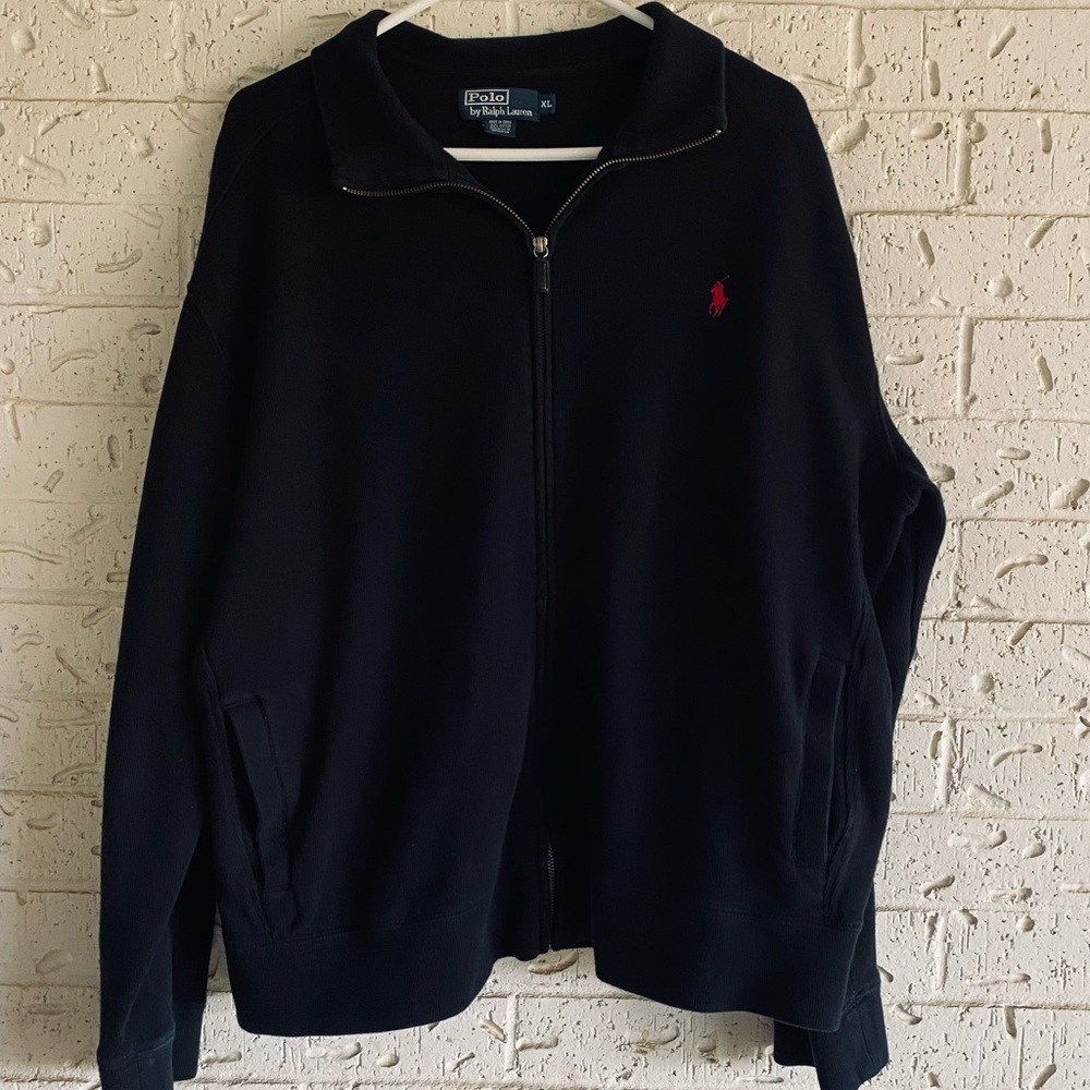 Ralph Lauren Black Zip-Up Men's Sweater size XL